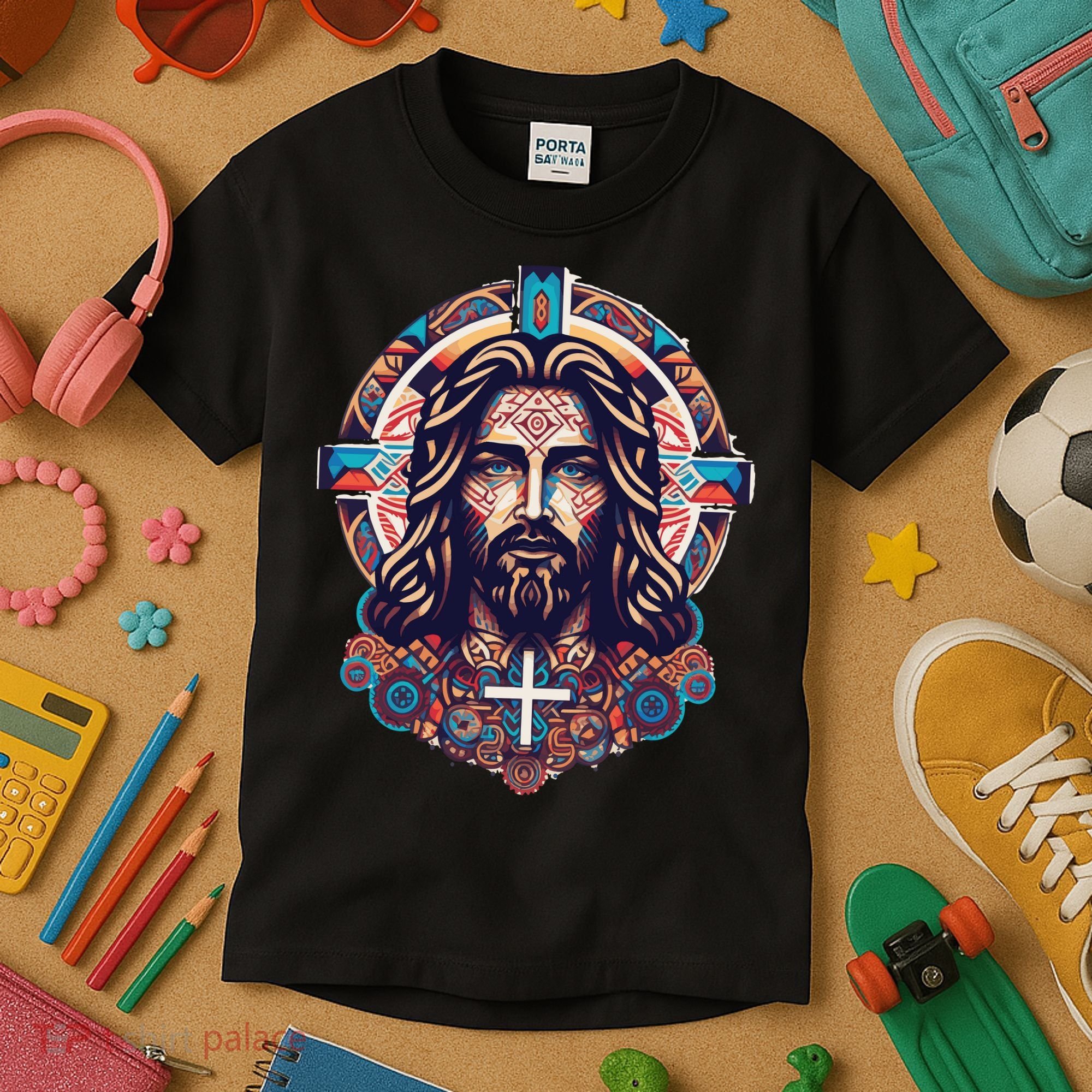 Jesus Abstract Art Kids T-Shirt