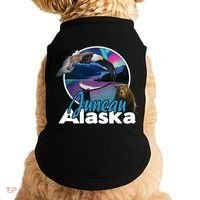 Juneau Alaska Aurora Borealis Eagle Bear Whale Souvenir Cute Gift Doggie Tank thumb 0