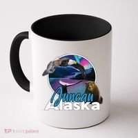 Juneau Alaska Aurora Borealis Eagle Bear Whale Souvenir Cute Gift Coffee Mug thumb 0
