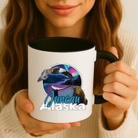 Juneau Alaska Aurora Borealis Eagle Bear Whale Souvenir Cute Gift Coffee Mug thumb 3