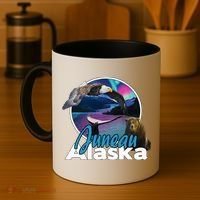 Juneau Alaska Aurora Borealis Eagle Bear Whale Souvenir Cute Gift Coffee Mug thumb 4