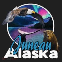 Juneau Alaska Aurora Borealis Eagle Bear Whale Souvenir Cute Gift Hat thumb 2