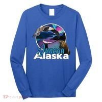 Juneau Alaska Aurora Borealis Eagle Bear Whale Souvenir Cute Gift Long Sleeve Shirt thumb 0