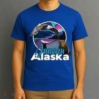 Juneau Alaska Aurora Borealis Eagle Bear Whale Souvenir Cute Gift T-Shirt thumb 3