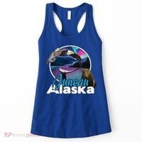 Juneau Alaska Aurora Borealis Eagle Bear Whale Souvenir Cute Gift Women's Tank Top thumb 0
