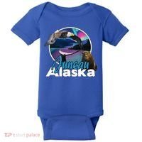 Juneau Alaska Aurora Borealis Eagle Bear Whale Souvenir Cute Gift Baby Bodysuit thumb 0