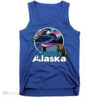 Juneau Alaska Aurora Borealis Eagle Bear Whale Souvenir Cute Gift Tank Top thumb 0