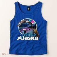 Juneau Alaska Aurora Borealis Eagle Bear Whale Souvenir Cute Gift Tank Top thumb 2