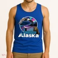 Juneau Alaska Aurora Borealis Eagle Bear Whale Souvenir Cute Gift Tank Top thumb 3