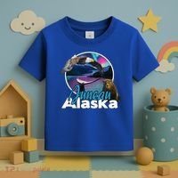 Juneau Alaska Aurora Borealis Eagle Bear Whale Souvenir Cute Gift Toddler T-Shirt thumb 3