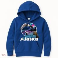 Juneau Alaska Aurora Borealis Eagle Bear Whale Souvenir Cute Gift Kids Hoodie thumb 0