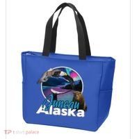 Juneau Alaska Aurora Borealis Eagle Bear Whale Souvenir Cute Gift Tote Bag thumb 3