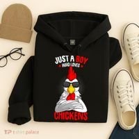 Just A Boy Who Loves Chickens Hoodie thumb 4