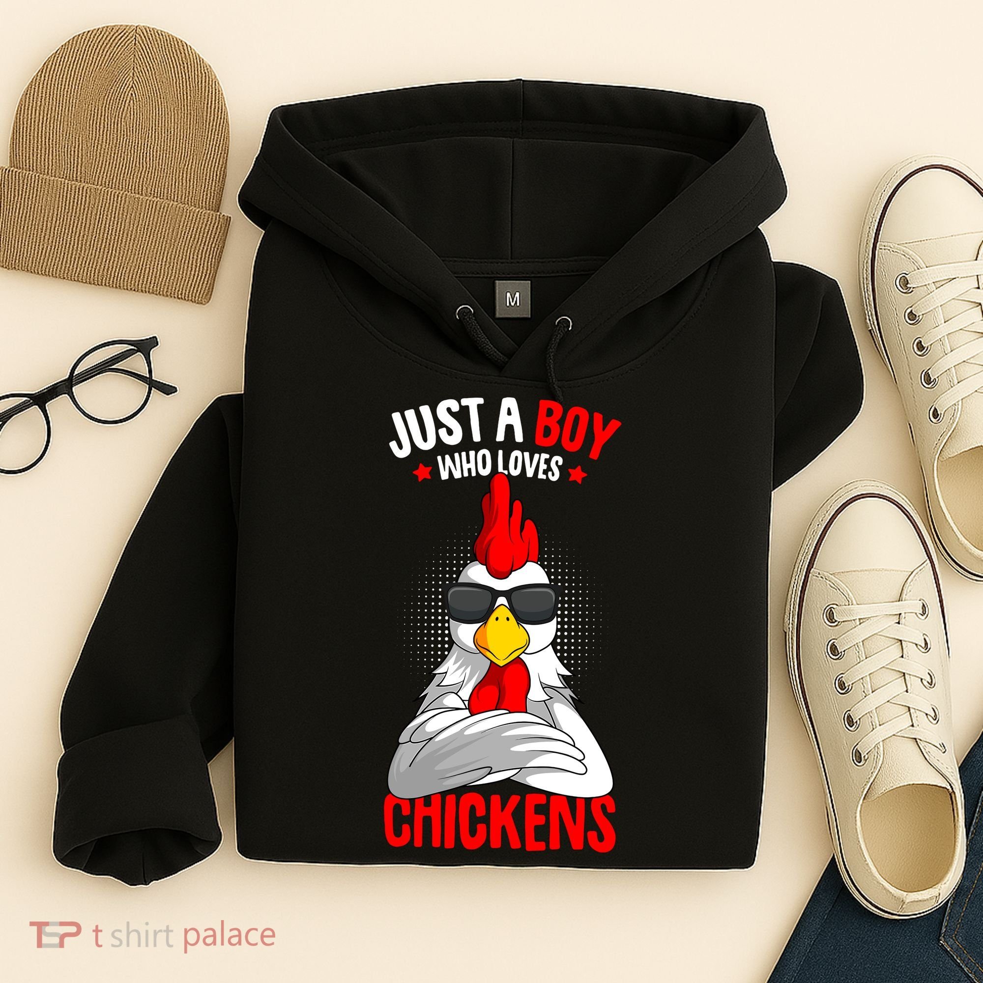 Just A Boy Who Loves Chickens Hoodie