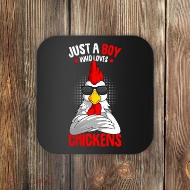 Just A Boy Who Loves Chickens Coaster