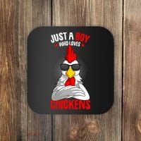 Just A Boy Who Loves Chickens Coaster thumb 0