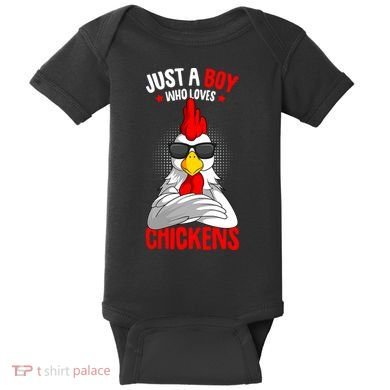 Just A Boy Who Loves Chickens Baby Bodysuit