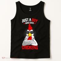 Just A Boy Who Loves Chickens Tank Top thumb 2