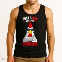 Just A Boy Who Loves Chickens Tank Top thumb 3
