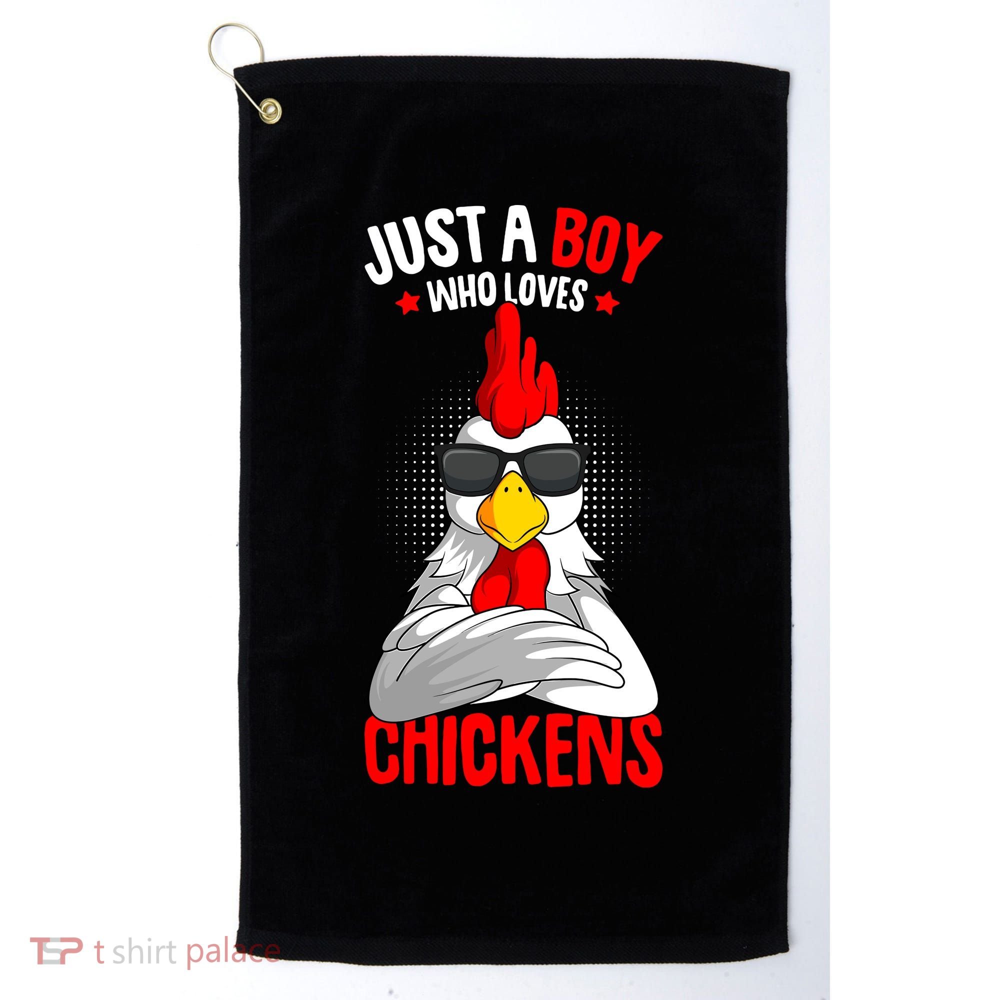 Just A Boy Who Loves Chickens Golf Towel