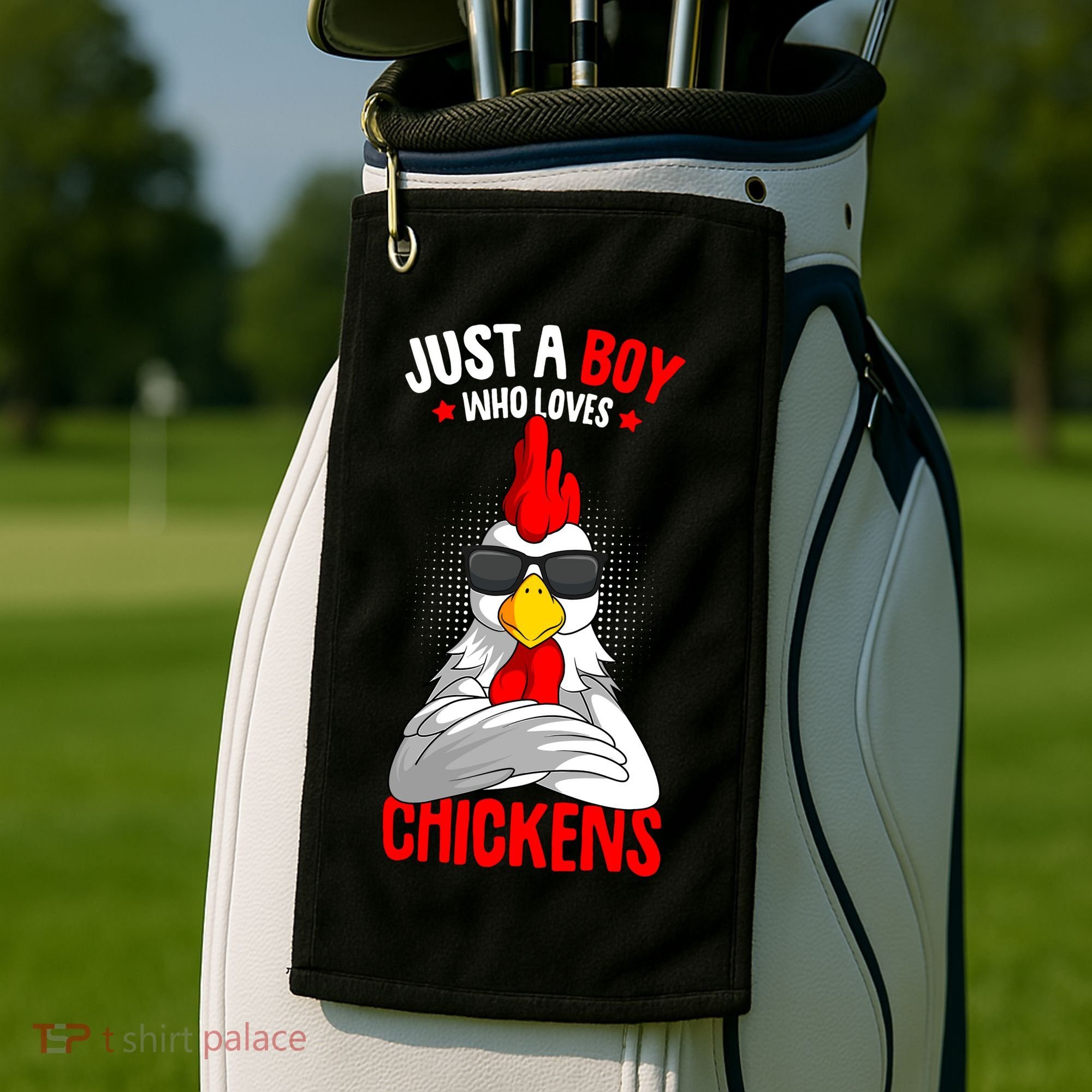 Just A Boy Who Loves Chickens Golf Towel