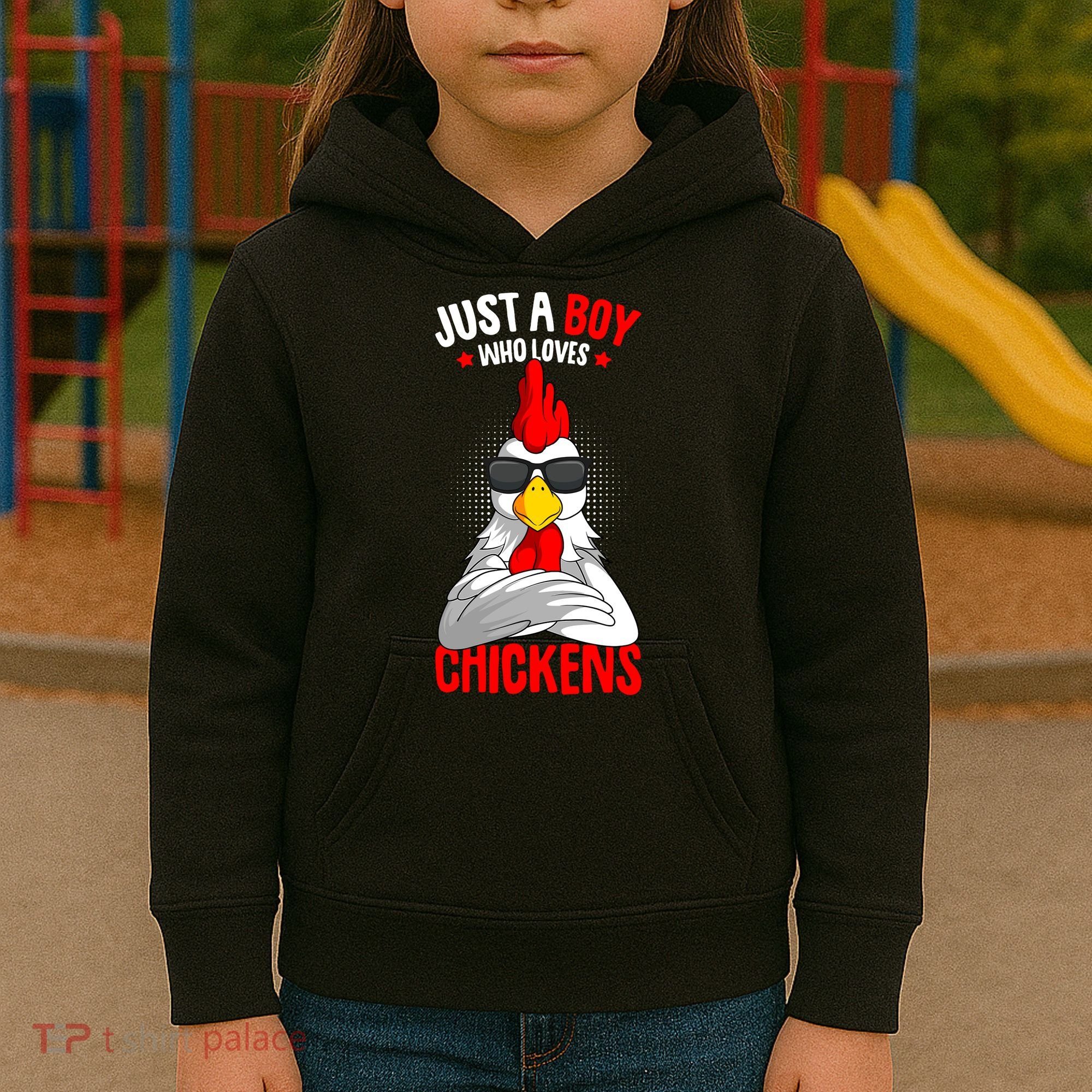Just A Boy Who Loves Chickens Kids Hoodie