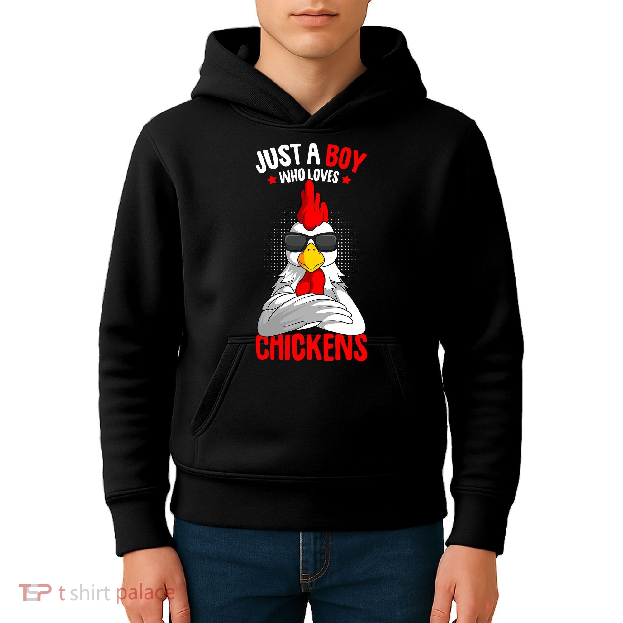 Just A Boy Who Loves Chickens Kids Hoodie