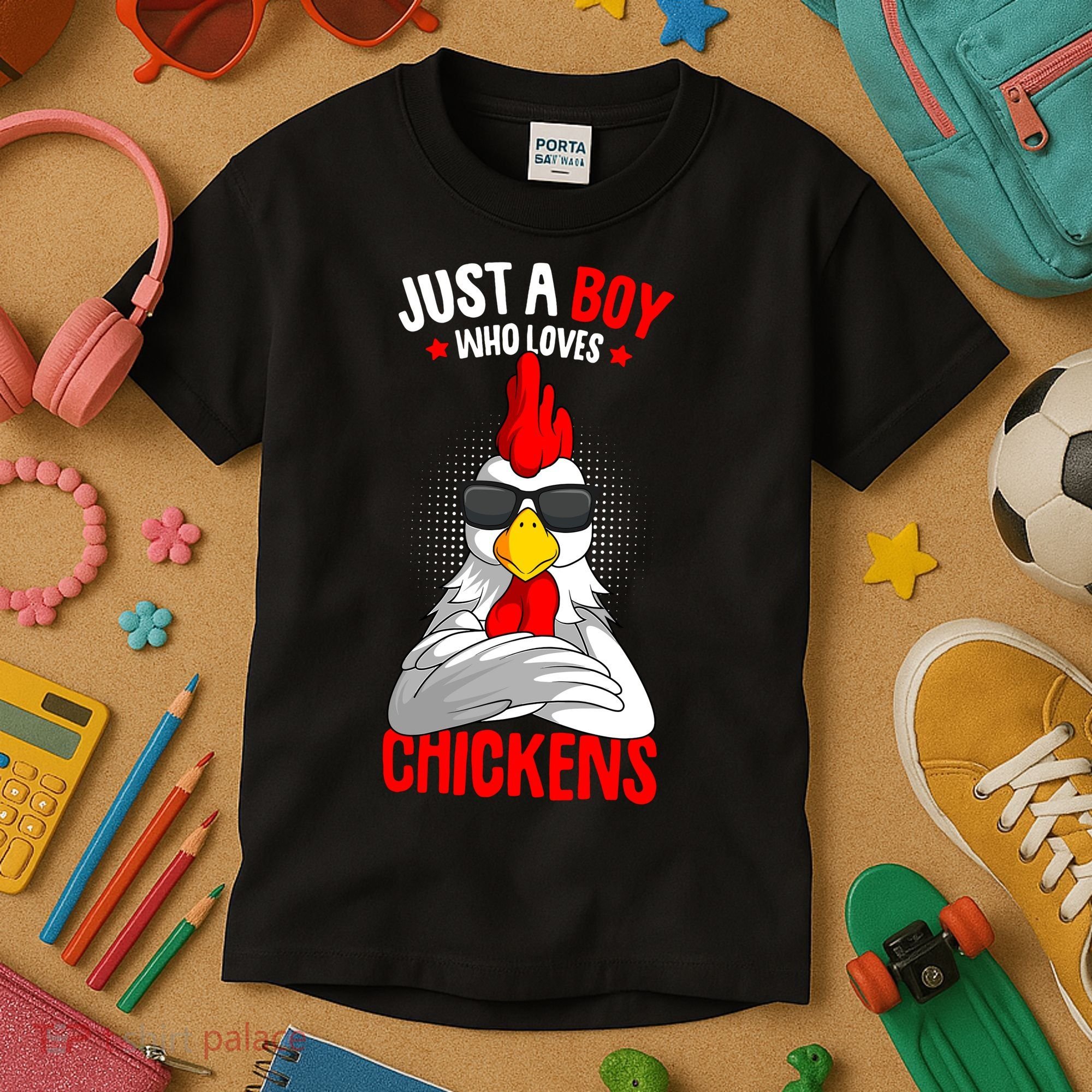 Just A Boy Who Loves Chickens Kids T-Shirt