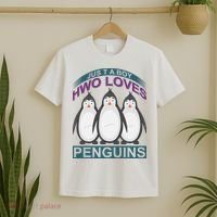 Just A Boy Who Loves Penguins T-Shirt thumb 2