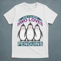 Just A Boy Who Loves Penguins T-Shirt thumb 5