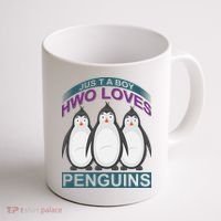 Just A Boy Who Loves Penguins Coffee Mug thumb 1