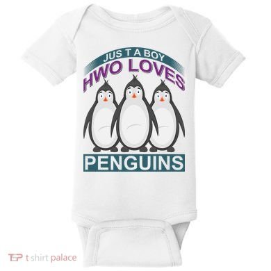 Just A Boy Who Loves Penguins Baby Bodysuit