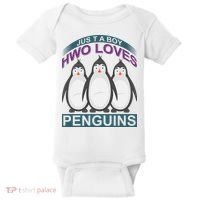 Just A Boy Who Loves Penguins Baby Bodysuit thumb 0