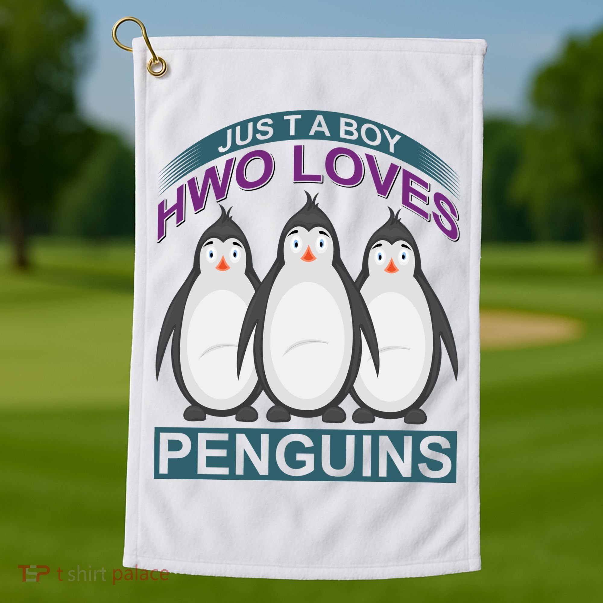 Just A Boy Who Loves Penguins Golf Towel