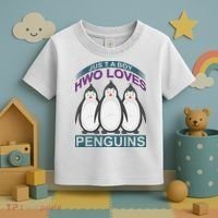 Just A Boy Who Loves Penguins Toddler T-Shirt thumb 3