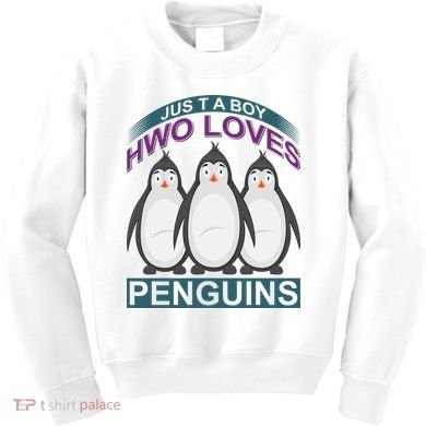 Just A Boy Who Loves Penguins Kids Sweatshirt