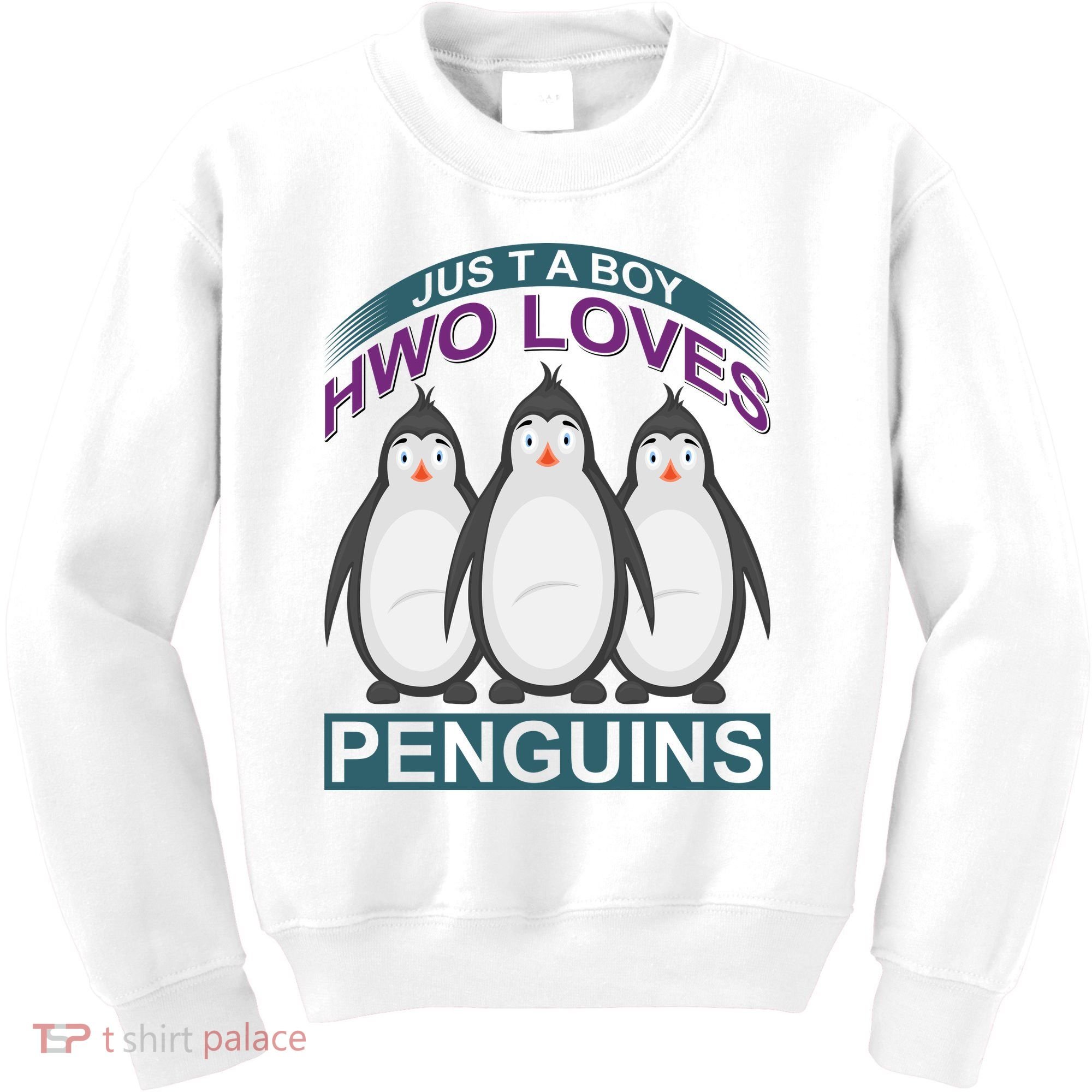 Just A Boy Who Loves Penguins Kids Sweatshirt