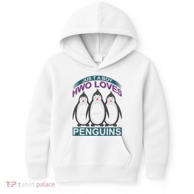 Just A Boy Who Loves Penguins Kids Hoodie