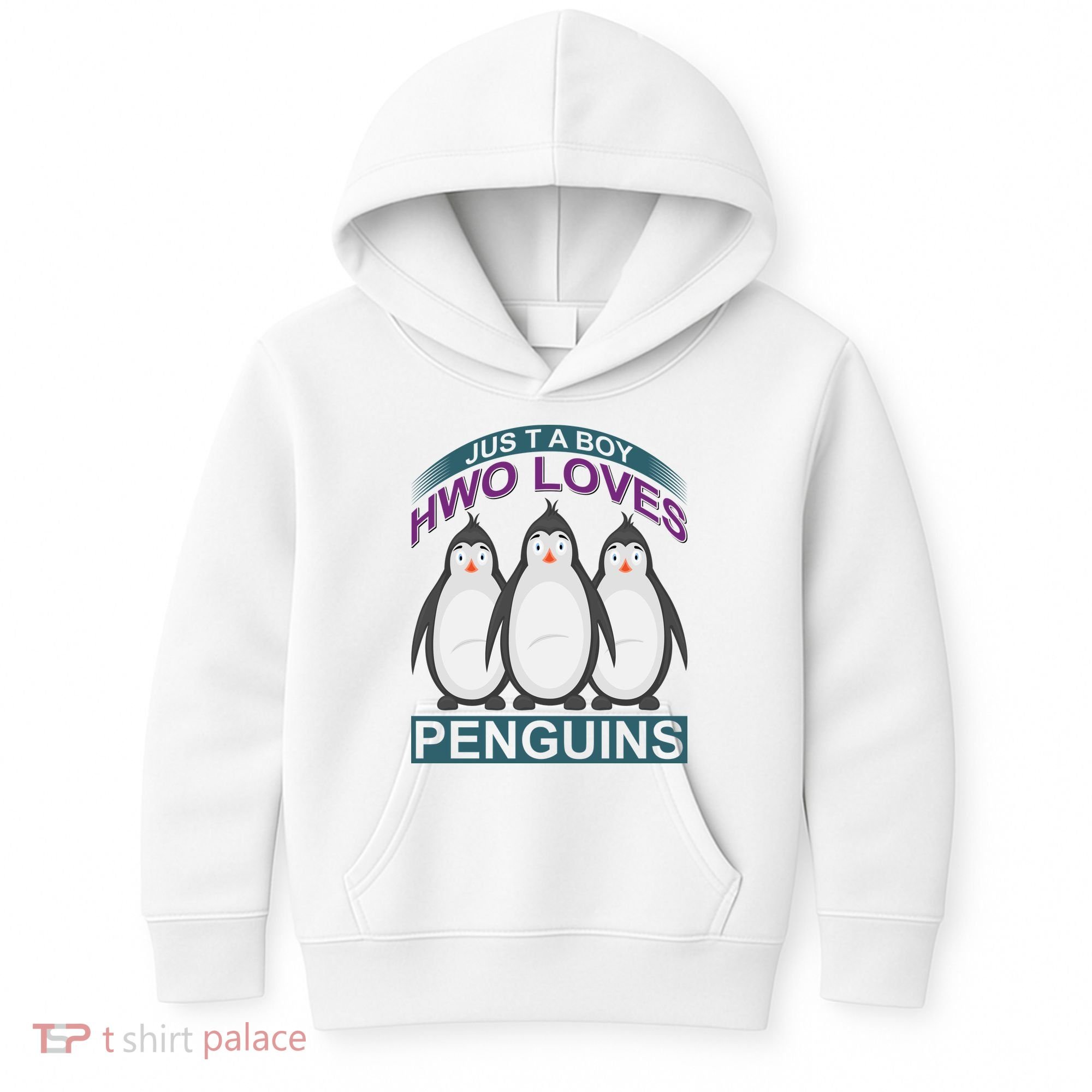 Just A Boy Who Loves Penguins Kids Hoodie