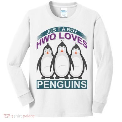 Just A Boy Who Loves Penguins Kids Long Sleeve Shirt