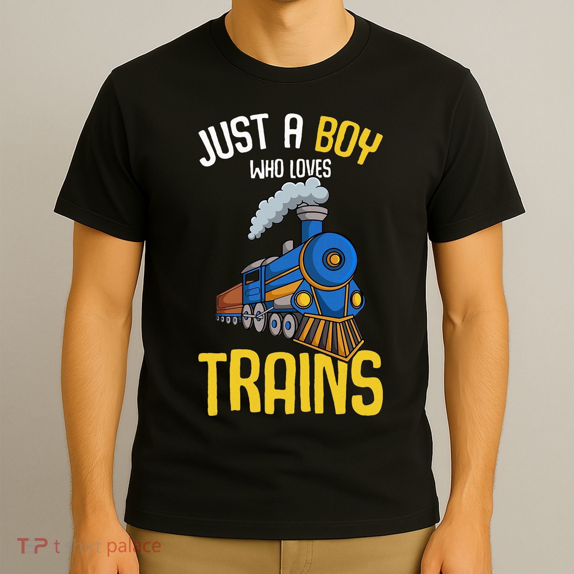 Just A Boy Who Loves Trains Locomotive Train T-Shirt