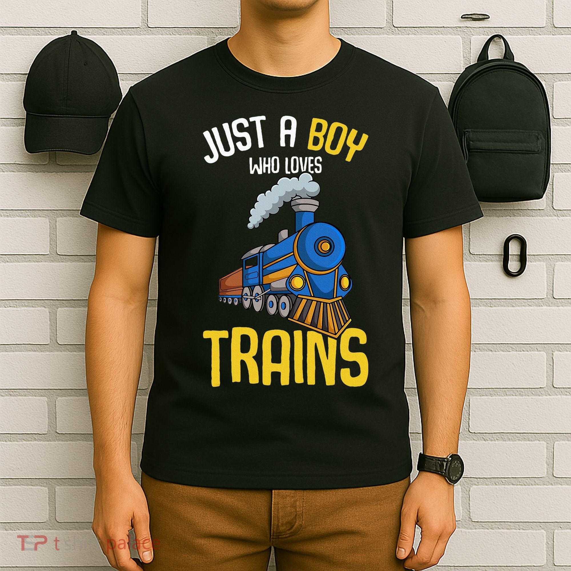 Just A Boy Who Loves Trains Locomotive Train T-Shirt