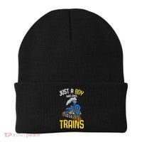 Just A Boy Who Loves Trains Locomotive Train Beanie thumb 0