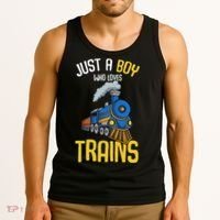 Just A Boy Who Loves Trains Locomotive Train Tank Top thumb 3