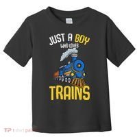 Just A Boy Who Loves Trains Locomotive Train Toddler T-Shirt thumb 0