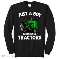Just A Boy Who Loves Tractors Christmas Farm Life Sweatshirt thumb 0