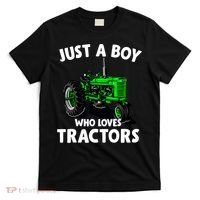 Just A Boy Who Loves Tractors Christmas Farm Life T-Shirt thumb 0