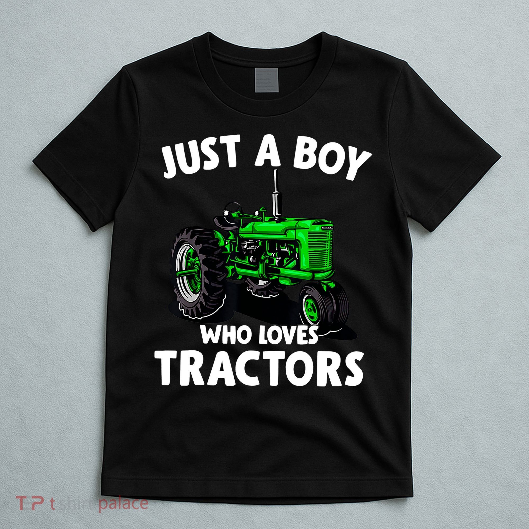 Just A Boy Who Loves Tractors Christmas Farm Life T-Shirt