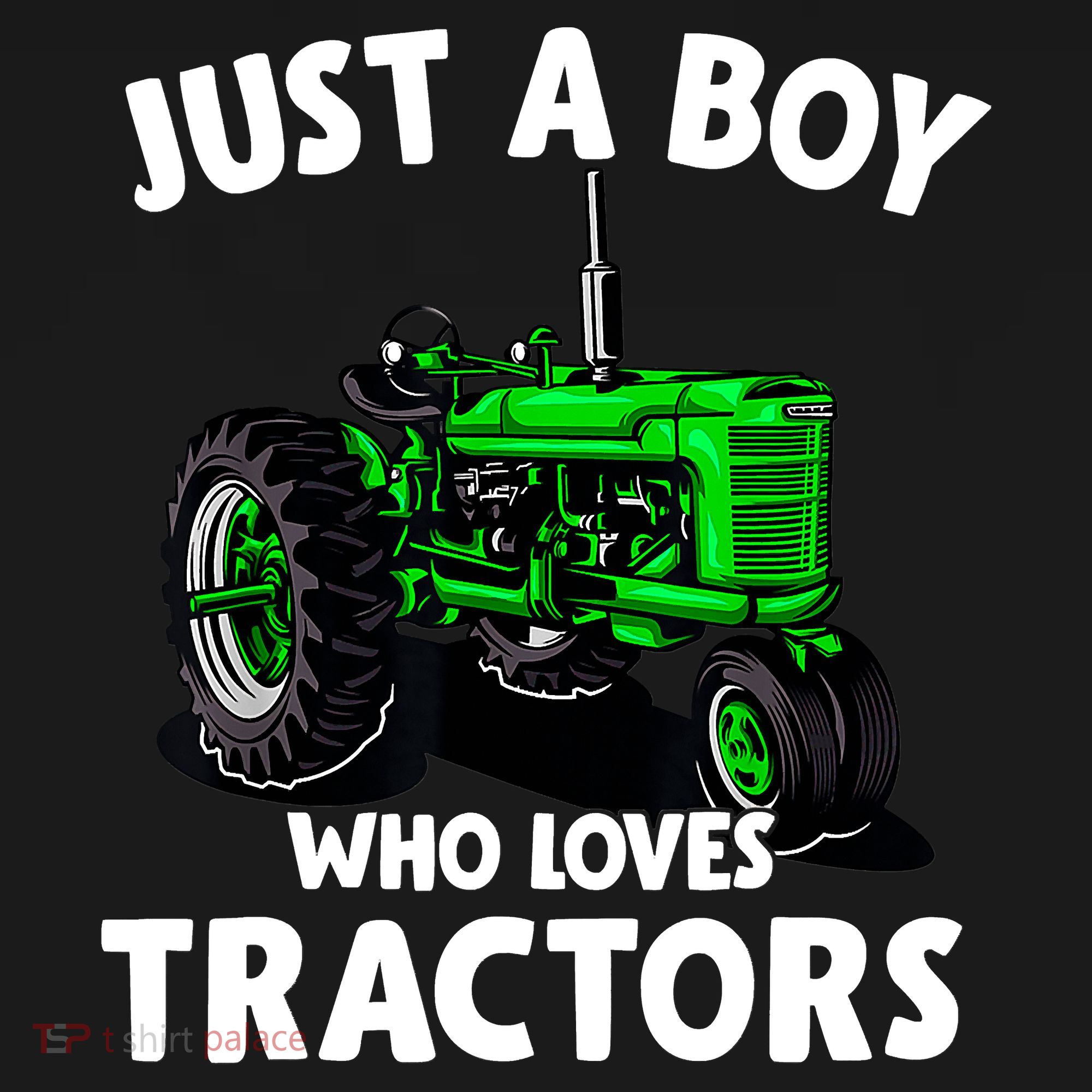 Just A Boy Who Loves Tractors Christmas Farm Life T-Shirt