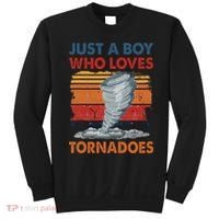 Just A Boy Who Loves Tornado Weather Storm Tornado Chaser Sweatshirt thumb 0